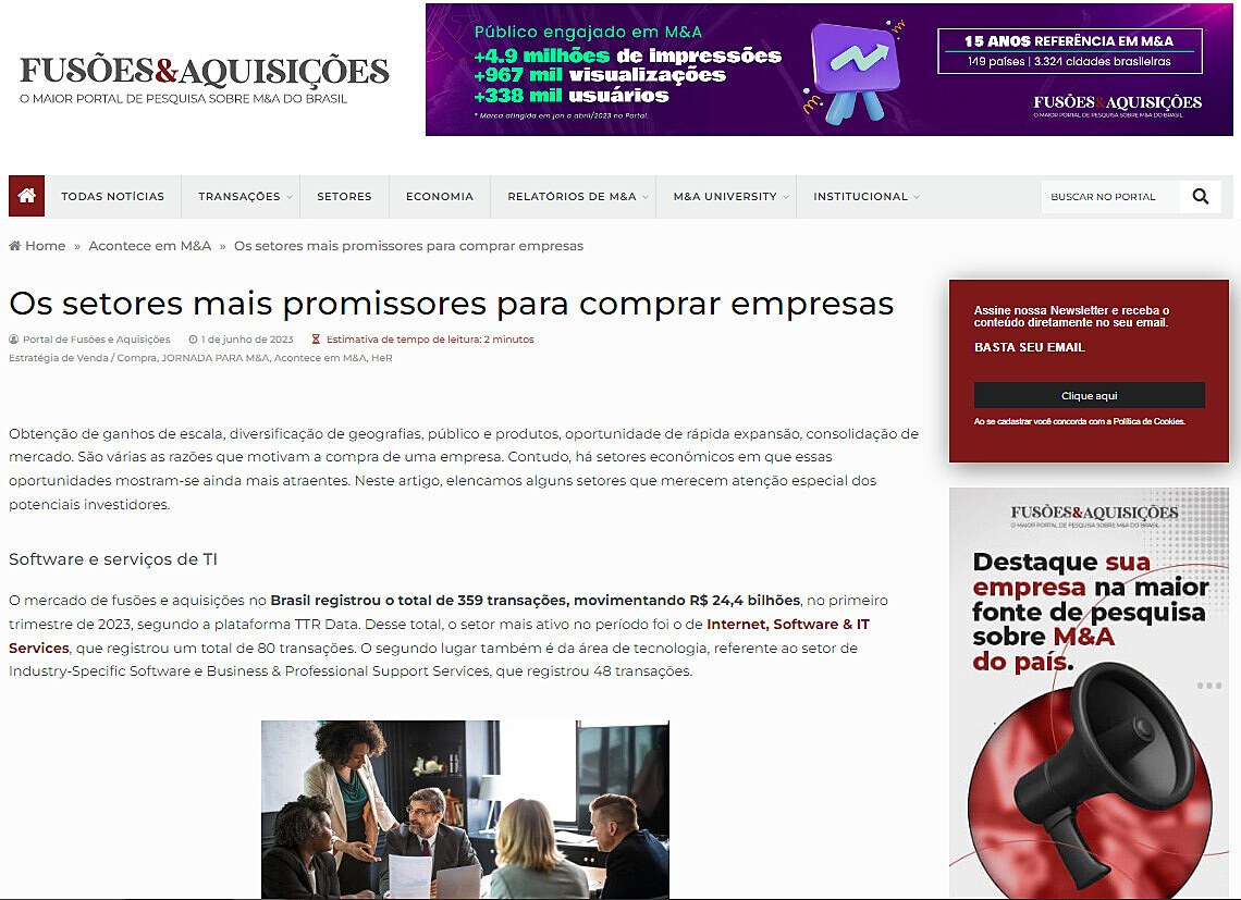 Os setores mais promissores para comprar empresas